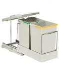 Ideal Feroluc Cos Gunoi Model 21550, 273 x 430 x 430 mm, 2 Cuve x14 L, Finisaj Gri (IFR-16655) Cos de gunoi