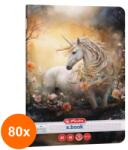 Herlitz Set 80 x Caiet A5 Matematica, 48 de File, Model Unicorn, Herlitz (REH-80xHRZ-9497520)