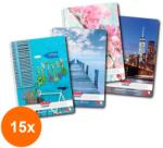 Herlitz Set 15 x Caiet A4 , 100 File, cu Spirala, Matematica, Enjoy Life, Economic (REH-15xHRZ-9484790)