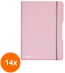Pelikan Set 14 x Caiet My Book Flex A5, 40 File, 80 g, Matematica, Coperta Roz Transparenta, Elastic Gri (REH-14xHRZ-9478340)