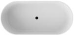 Besco Cada de baie freestanding ovala, 160 cm compozit, Black&White mat, Besco Lova WMM-160LBKC (WMM-160LBKC)