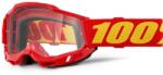  100% Accuri 2 motokrossz szemüveg piros átlátszó plexivel