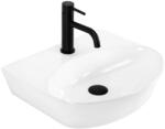 Rea Kim kerámia mosdótál 45, 5x39 cm csaplyukkal és túlfolyóval, fényes fehér REA-U6681 (REA-U6681)