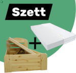 Etsberger Anikó fenyő ágyneműtartós ágy bal OLDALRA nyíló 90 + Max matrac 90