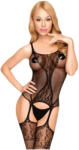 Penthouse - set lingerie sexy cu dantelă și plasă - negru - XL