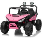 Beneo Maşinuţa electrica copii T-REX Ride 4x4 cu două locuri 24V, roz, player MP3 cu intrare USB/AUX, acționare 4x4, baterie litiu, suspensie, telecomandă, lumini LED