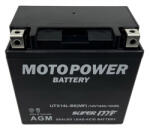 MOTOPOWER UTX14L-BS (MF) 12V 14Ah 200A LTX14AH-3 YTX14AH-3 YB14L-A2 YB14L-B2 jobb+ gondozásmentes AGM (zselés) motor akkumulátor (MOTOPOWER-UTX14L-BS)