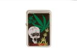 Angelo Angel Benzines öngyújtó króm - színes cannabis koponya mintás - 1 (A-245470-1)