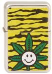 Angelo Angel Benzines öngyújtó króm - színes cannabis virág mintás - 2 (A-245470-2)