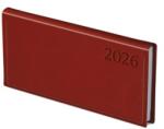 TopTimer Zsebnaptár 2026 heti fekvő TOPTIMER Traditional T030 fehér lapos bordó (26T030T-002)