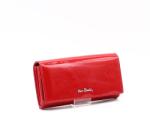 Pierre Cardin piros / lakk belül cipzáras elöl lehajtós nagy női bőr pénztárca 102ladylady78