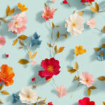 Takoy Jersey Takoy mini virágok real flowers light blue