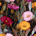 Takoy Jersey Takoy mini flowers black Albia