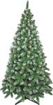Hessa Brad Artificial Christmas New Verde cu Conuri Naturale si Varfuri Albe 220 cm (QC87-1)