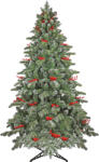 Hessa Brad Artificial Praga cu Fructe Rosii 545 Ramuri 3D PE si 2D PVC Verde/Alb 200 cm (QC269)