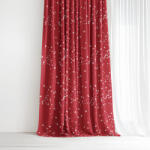Goldea valencia karácsonyi drapéria - csillagok piroson 240x135 cm