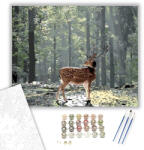 Szarvasi az Erdőben - számfestő készlet - 40×50 cm (Keretre feszítve)