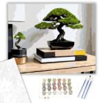  Modern Bonsai a Fa Asztalon - számfestő készlet - 40×50 cm (Keretre feszítve)