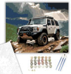  Nagy Teljesítményű 4x4 Off-Road a Hegyekben - számfestő készlet - 40×50 cm (Keretre feszítve)
