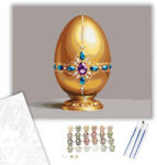  Díszített Aranytojás - húsvéti számfestő készlet - 40×50 cm (Keretre feszítve)