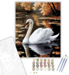  Hattyú az Őszi Tavon - számfestő készlet - 40×50 cm (Keretre feszítve)