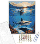 Számfestő Fiatal Cápa Napfelkeltekor - számfestő készlet - 40×50 cm (Keretre feszítve) (crea6172-40X50-KF)