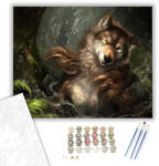  Vizes farkas - számfestő készlet - 40×50 cm (Keretre feszítve)