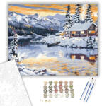  Havas házikó - számfestő készlet - 40×50 cm (Keretre feszítve)