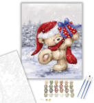  Téli ajándék - számfestő készlet - 40×50 cm (Keretre feszítve)