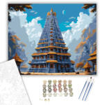  Díszes Hindu Templomtorony - számfestő készlet - 50×60 cm (Keret nélkül)