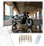  Fekete Street Motor Graffitis Felüljáró Alatt - számfestő készlet - 40×50 cm (Keretre feszítve)