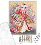 Számfestő Japán Énekes Piros Ruhában - számfestő készlet - 40×50 cm (Keretre feszítve) (japan018-40X50-KF)