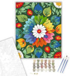 Számfestő Virágos Mandala Élénk Színekkel - számfestő készlet - 40×50 cm (Keretre feszítve) (crea6543-40X50-KF)