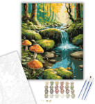  Mesebeli Patak Gombákkal - számfestő készlet - 40×50 cm (Keretre feszítve)