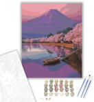  Csónak a kikötőben - számfestő készlet - 40×50 cm (Keretre feszítve)