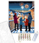 Számfestő Szilveszteri Családi Ünneplés - számfestő készlet - 40×50 cm (Keretre feszítve) (crea6345-40X50-KF)