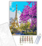 Virágzó Párizs - számfestő készlet - 40×50 cm (Keretre feszítve)
