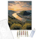 Számfestő Dunakanyar Naplementében - számfestő készlet - 40×50 cm (Keretre feszítve) (crea6910-40X50-KF)