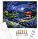 Számfestő Japánkert Holdfényes Éjszakán - számfestő készlet - 40×50 cm (Keretre feszítve) (crea5699-40X50-KF)