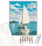 Számfestő Fehér Vitorlás a Balatonon - számfestő készlet - 40×50 cm (Keretre feszítve) (crea7087-40X50-KF)