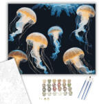  Táncoló Medúzák a Mélyben - számfestő készlet - 40×50 cm (Keretre feszítve)