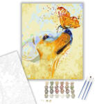  Kutyus és pillangó - számfestő készlet - 40×50 cm (Keretre feszítve)