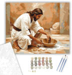  Jézus Lábmosása - számfestő készlet - 40×50 cm (Keretre feszítve)