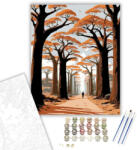  Baobab Fasor Madagaszkárban - számfestő készlet - 60×70 cm (Keretre feszítve)