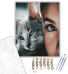  Macska szeretet - számfestő készlet - 40×50 cm (Keretre feszítve)