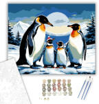 Számfestő Sarkvidéki Pingvin Találkozás - számfestő készlet - 40×50 cm (Keretre feszítve) (crea5148-40X50-KF)