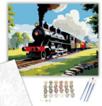 Számfestő Gőzmozdony Vidéki Állomáson - számfestő készlet - 40×50 cm (Keretre feszítve) (crea7170-40X50-KF)