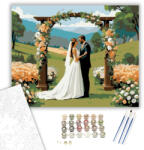  Esküvői Fogadalom a Virágos Domboldalon - számfestő készlet - 40×50 cm (Keretre feszítve)