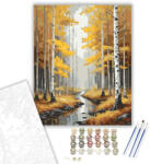 Számfestő Őszi Nyírerdő Patakkal - számfestő készlet - 40×50 cm (Keretre feszítve) (crea5672-40X50-KF)