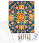  Tavaszi Virág Mandala Élénk Színekkel - számfestő készlet - 40×50 cm (Keretre feszítve)